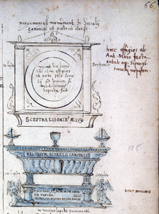 37348 Afbeelding van het grafmonument van Jan van Scorel, kanunnik van St. Marie, in de Mariakerk te Utrecht.